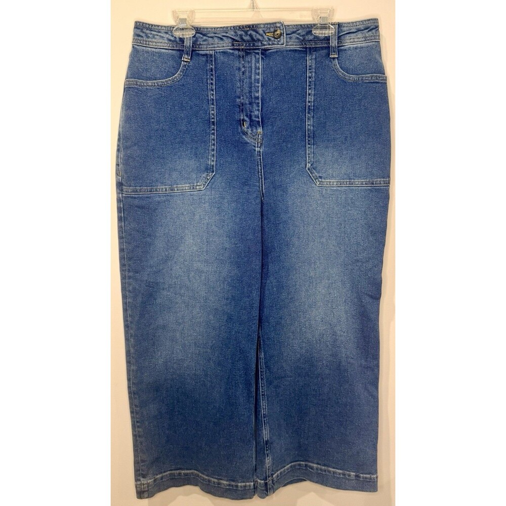 Boden Wide Leg Carpenter Pocket Jeans Medium Wash Sz 14R EUC!!
